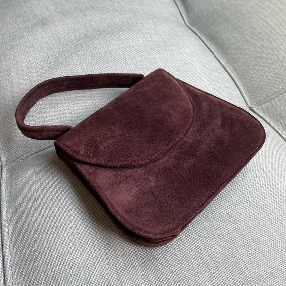 Vintage Laura Ashley Suede Mini Flap Bag - Picture 4 of 12